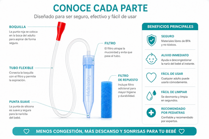 Aspirador Nasal para Bebé – Limpieza Segura y Efectiva
